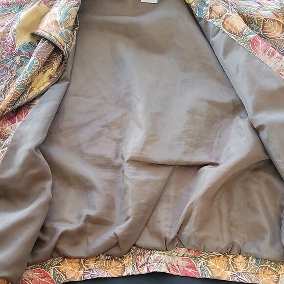 EVR Vintage Women's 100% Silk Bomber Jacket Full Zip Pockets Size Medium - Picture 8 of 15